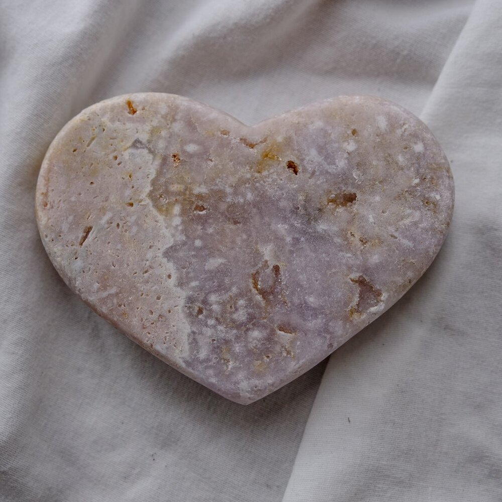 Druzy Pink Amethyst Crystal Heart Carving